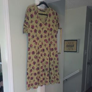 Gudrun Sjoden Floral Dress in Yellow and Purple